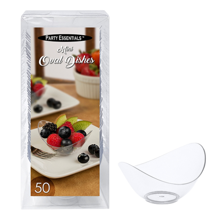 2.76" x 2.24" Clear Mini Oval Dishes
