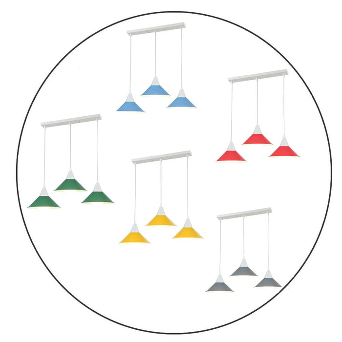 3 Head Modern Chandelier Pendant Light Shade Colour Ceiling Pendant Lampshades~2079