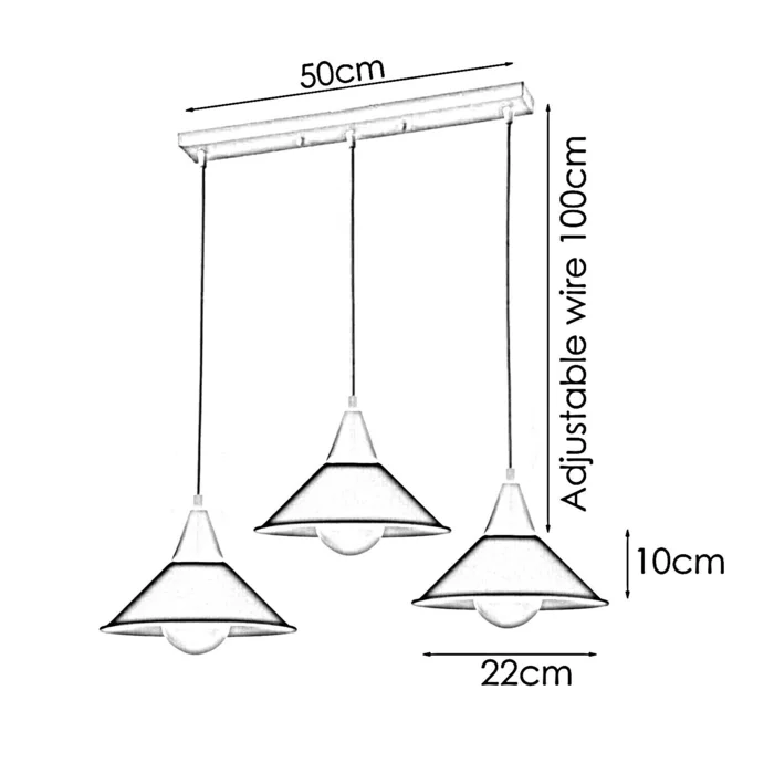 3 Head Modern Chandelier Pendant Light Shade Colour Ceiling Pendant Lampshades~2079