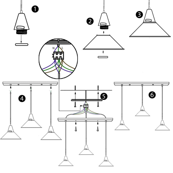 3 Head Modern Chandelier Pendant Light Shade Colour Ceiling Pendant Lampshades~2079