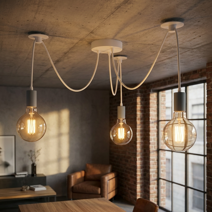 3 Way Spider Light E27 Adjustable Cable  Pendant Light ~5669