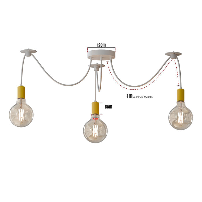 3 Way Spider Light E27 Adjustable Cable  Pendant Light ~5669