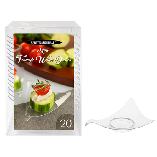 3.43" x 3.03" Clear Mini Triangle Wave Dishes