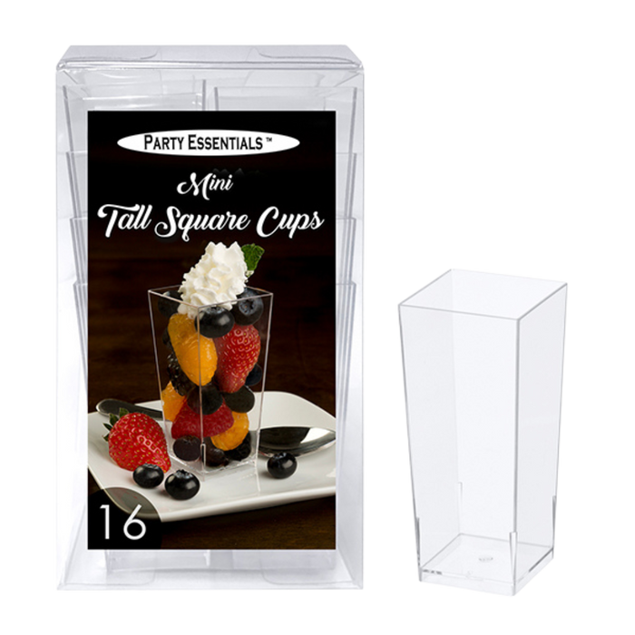 3.5oz Clear Mini Tall Square Cups
