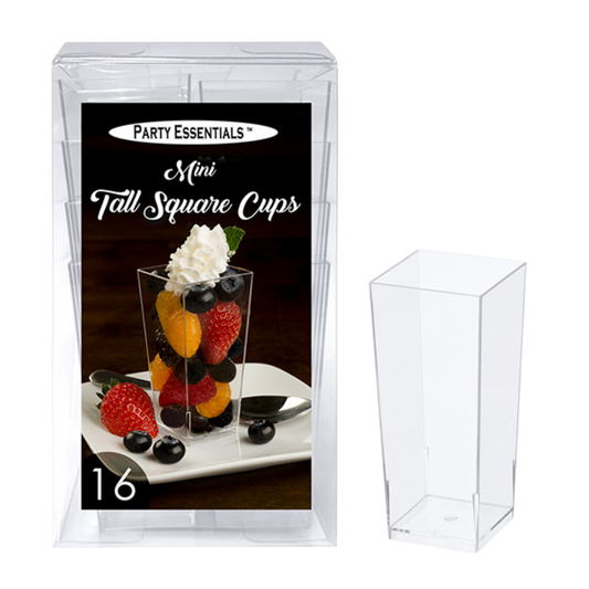 3.5oz Clear Mini Tall Square Cups