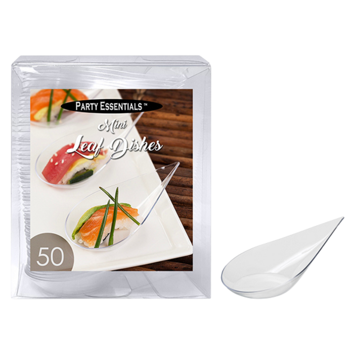 4.06" x 2.17" Clear Mini Leaf Dishes