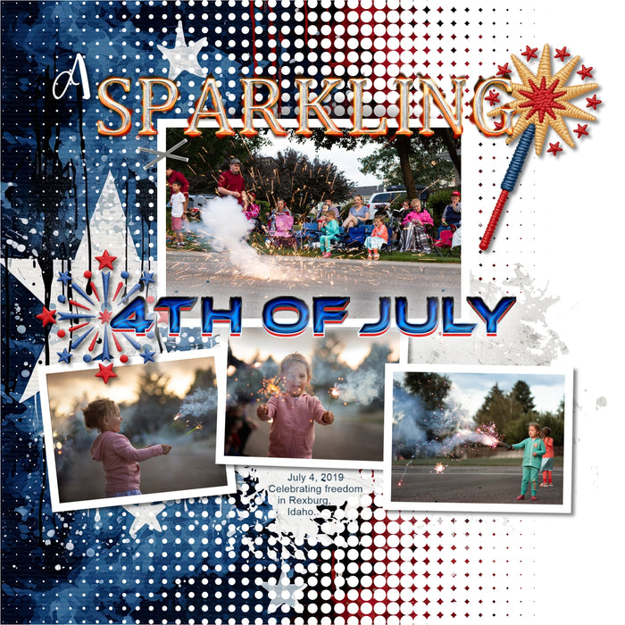 4th of July Patches Digital Scrapbook Kit