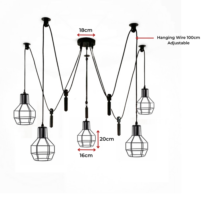 5 light pendant ceiling light Flex Cable Chandelier ~2488