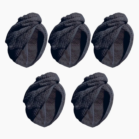 (5 Pack) Hair Drying Towel - Charcoal