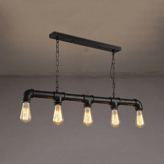 5 Way Industrial Steampunk Pipe Pendant Ceiling Light E27~2368