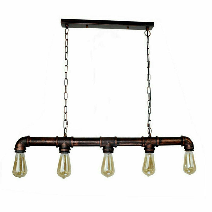 5 Way Industrial Steampunk Pipe Pendant Ceiling Light E27~2368