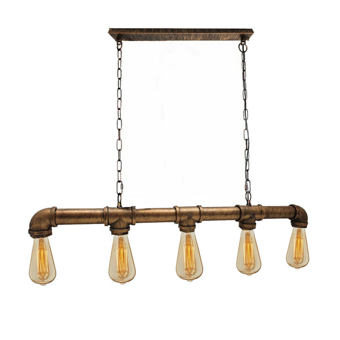 5 Way Industrial Steampunk Pipe Pendant Ceiling Light E27~2368