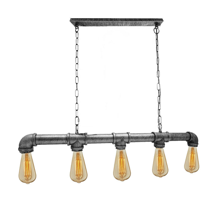 5 Way Industrial Steampunk Pipe Pendant Ceiling Light E27~2368