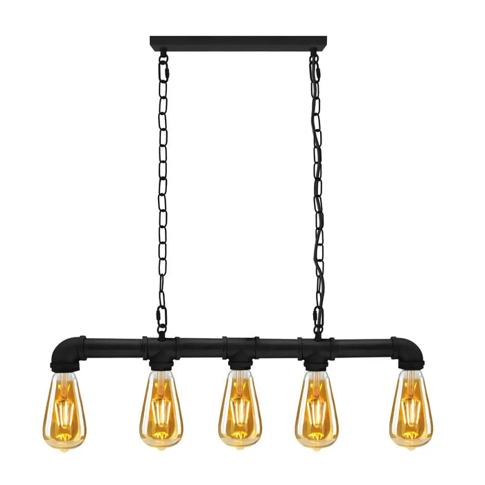 5 Way Industrial Steampunk Pipe Pendant Ceiling Light E27~2368