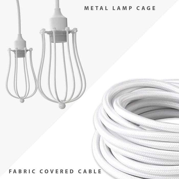 6 Way Spider Light E27 Pendant Light with Cage Lampshade ~5083