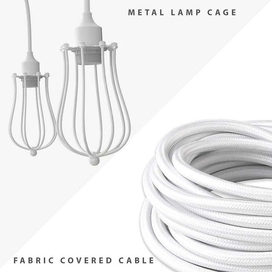 6 Way Spider Light E27 Pendant Light with Cage Lampshade ~5083