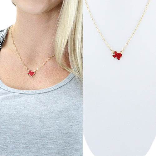 72489 - Texas Pendent Necklace - Red