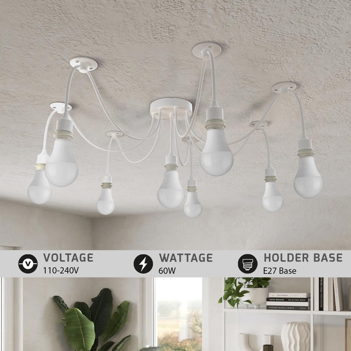 8 light spider pendant Light E27 adjustable swag hook~ 5110