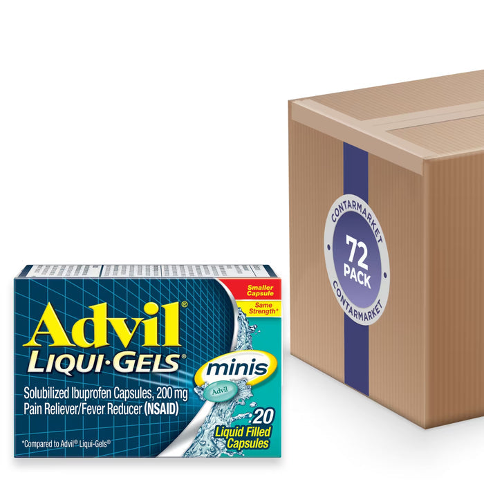 Advil Liqui-Gels Minis Pain Reliever and Fever Reducer 20 Ct - 72 Pack