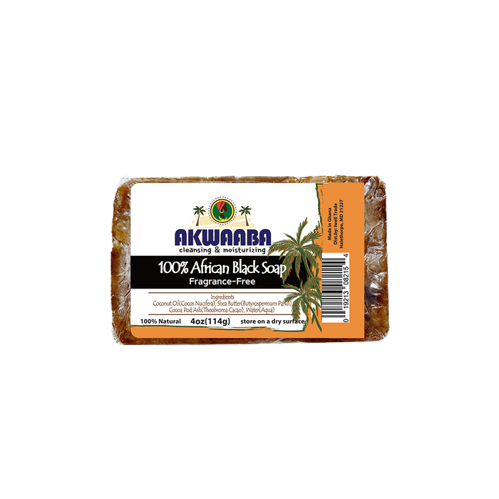 African Black Soap Bar (Fragrance Free) 4oz