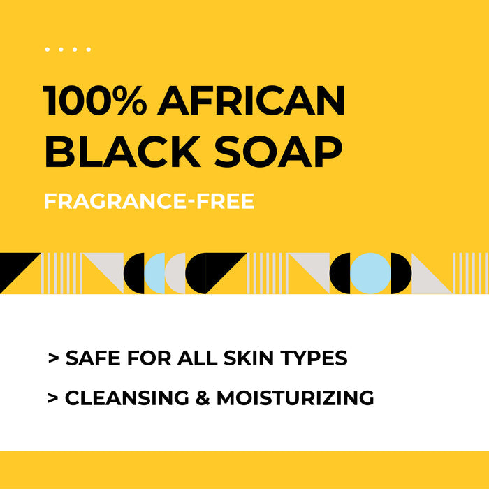 African Black Soap Bar (Fragrance Free) 4oz