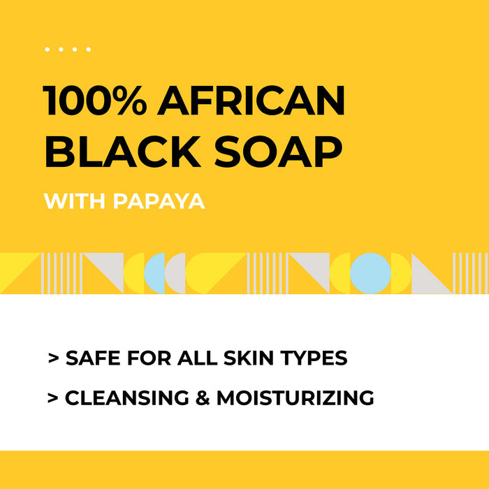 African Black Soap Bar (Papaya) 4oz