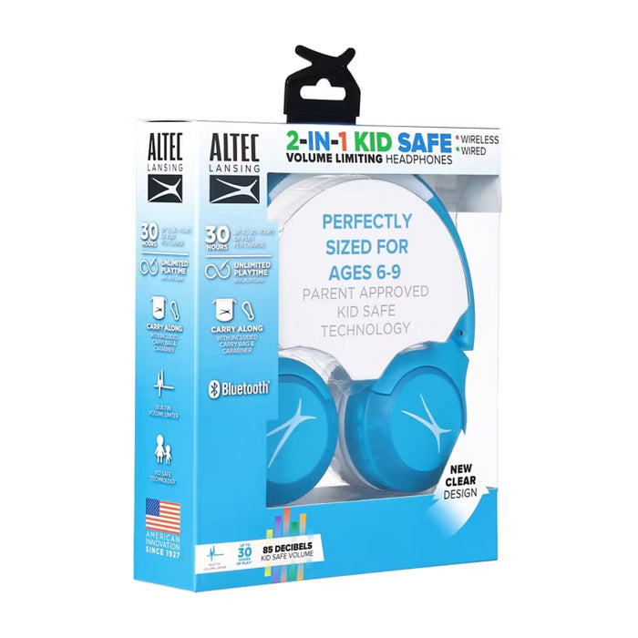 Altec Lansing 2-in-1 Kid Safe Volume Limiting Headphones - Blue