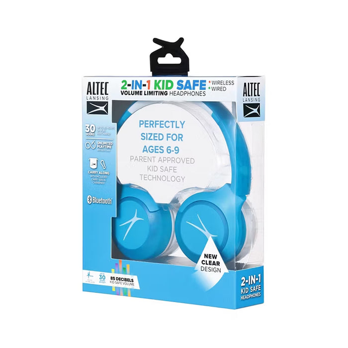 Altec Lansing 2-in-1 Kid Safe Volume Limiting Headphones - Blue