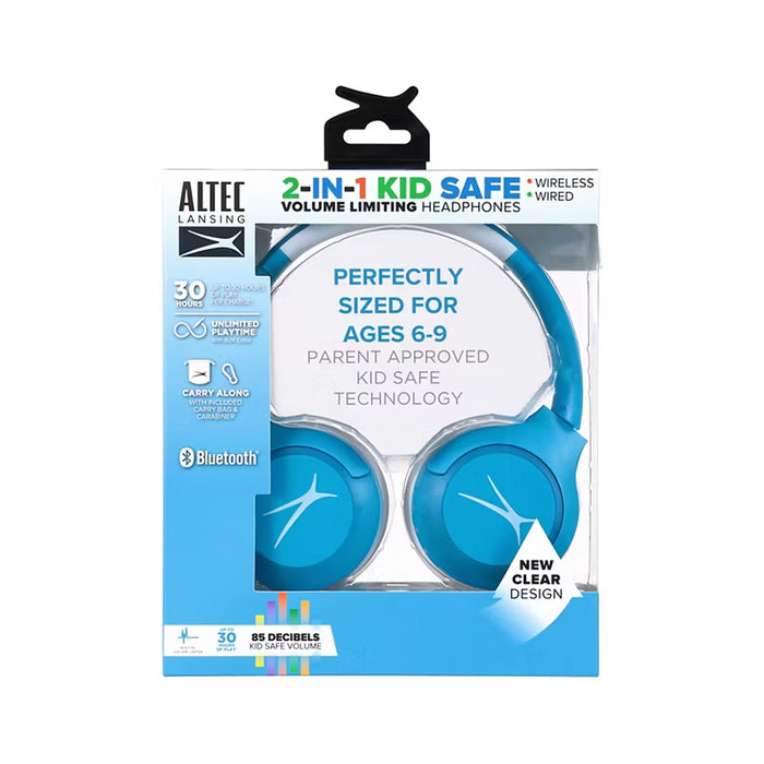 Altec Lansing 2-in-1 Kid Safe Volume Limiting Headphones - Blue