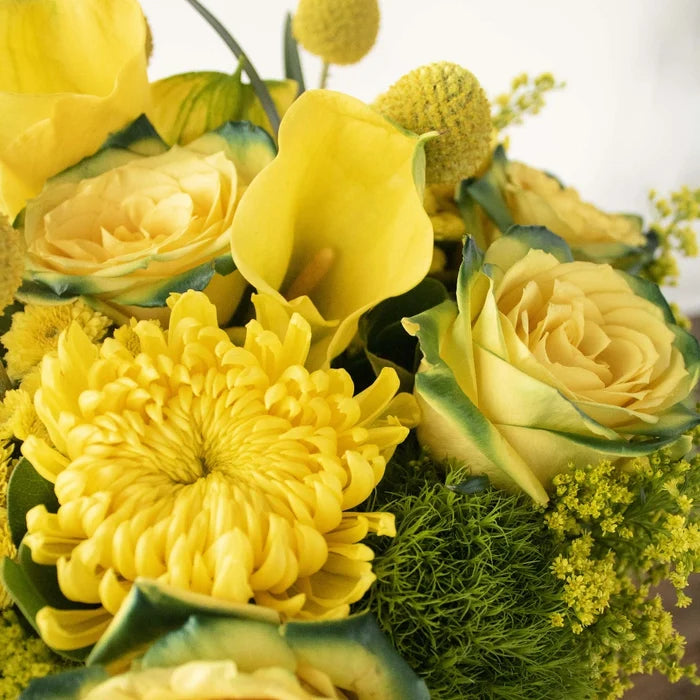 Yellow and Green Flower Bouquet Up Close