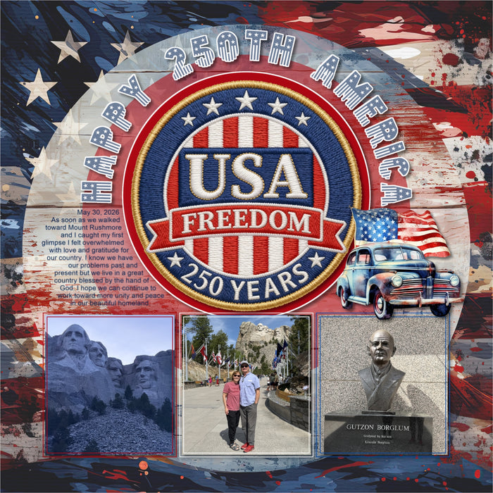 America 250 Patches Digital Scrapbook Kit