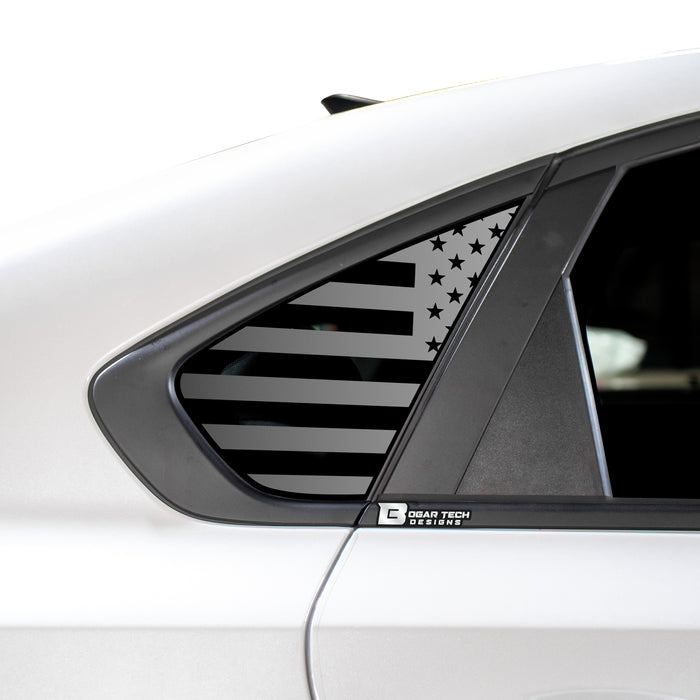 Quarter Window American Flag Vinyl Decal Stickers Fits Kia Forte 2019 - 2024 - Bogar Tech Designs