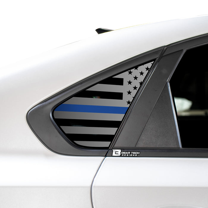 Quarter Window American Flag Vinyl Decal Stickers Fits Kia Forte 2019 - 2024 - Bogar Tech Designs