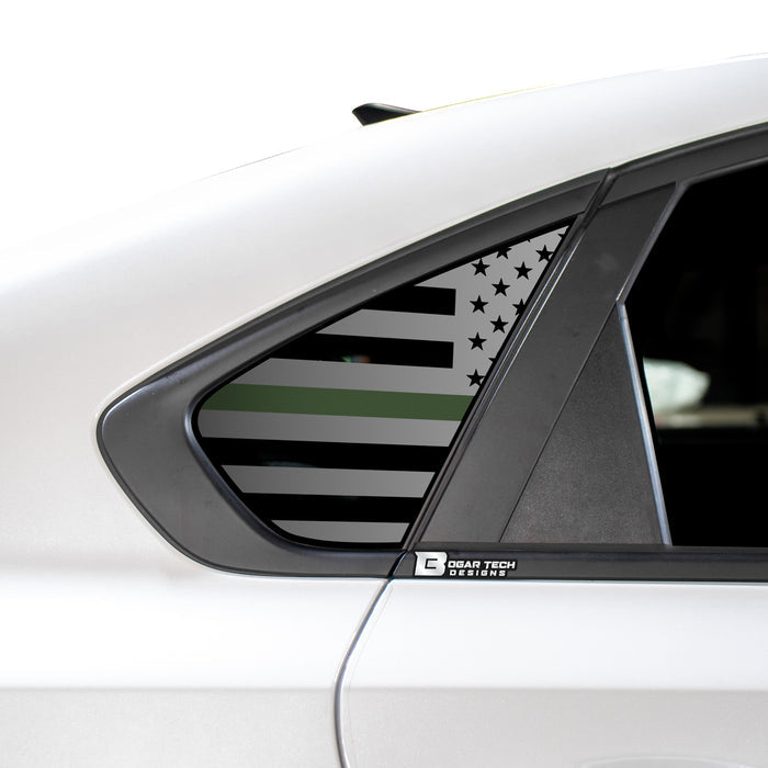Quarter Window American Flag Vinyl Decal Stickers Fits Kia Forte 2019 - 2024 - Bogar Tech Designs