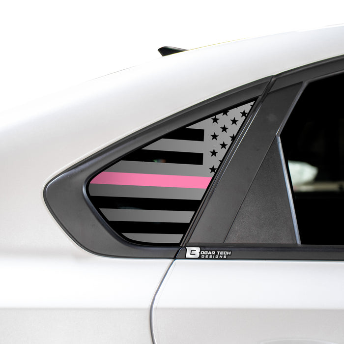 Quarter Window American Flag Vinyl Decal Stickers Fits Kia Forte 2019 - 2024 - Bogar Tech Designs