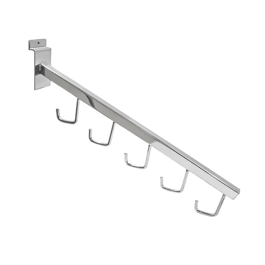 Angled 5 Hook Arm For Slat Wall  (10 Pack)