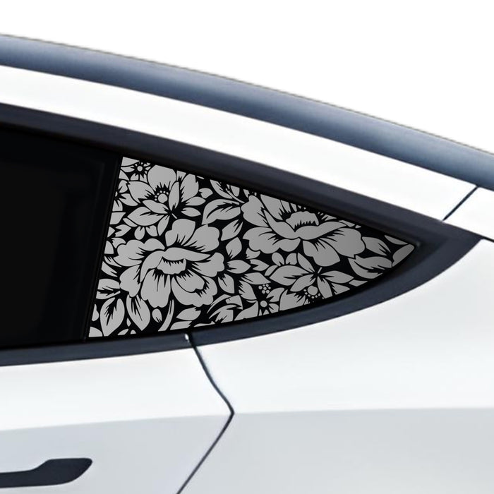 Animal Leopard Cheetah Cow Floral Flowers Quarter Window Vinyl Decal Stickers Fits Tesla Model 3 2023 - 2024 - Bogar Tech Designs