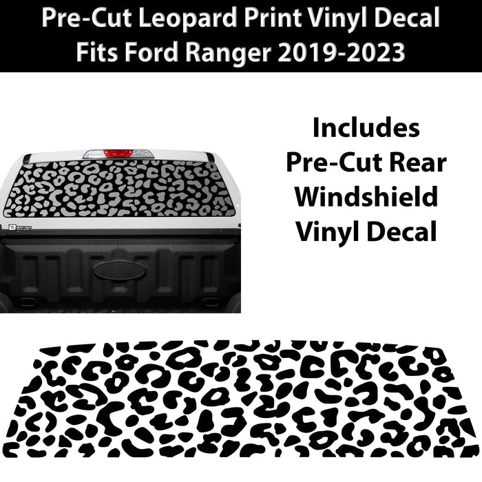 Animal Leopard Cheetah Rear Window Windshield Vinyl Decal Stickers Fits Ford Ranger 2019 - 2023 - Bogar Tech Designs