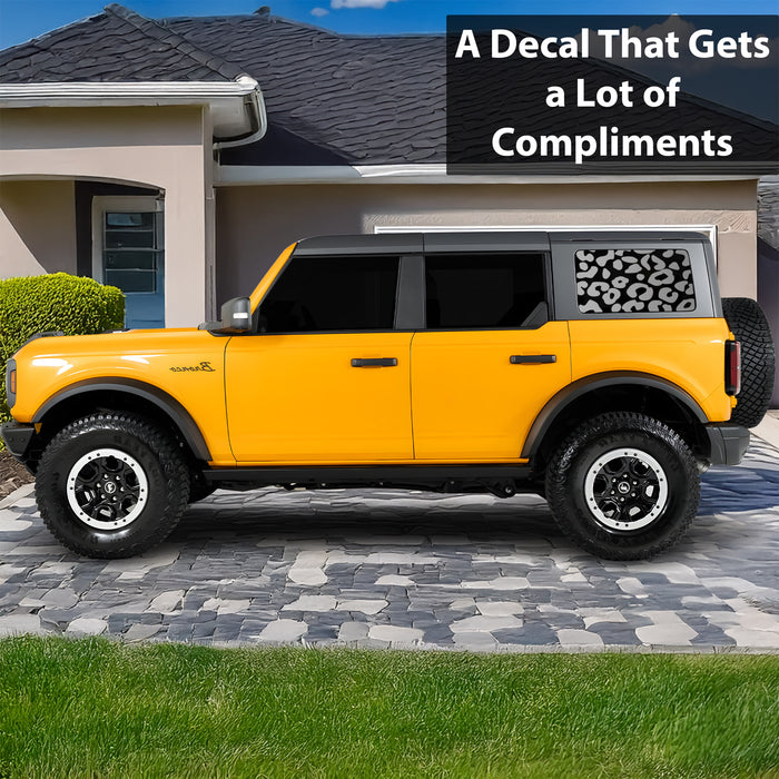 Animal Leopard Cow Paw Heart Window Vinyl Decal Stickers Fits Ford Bronco 4 Door 2021-2026