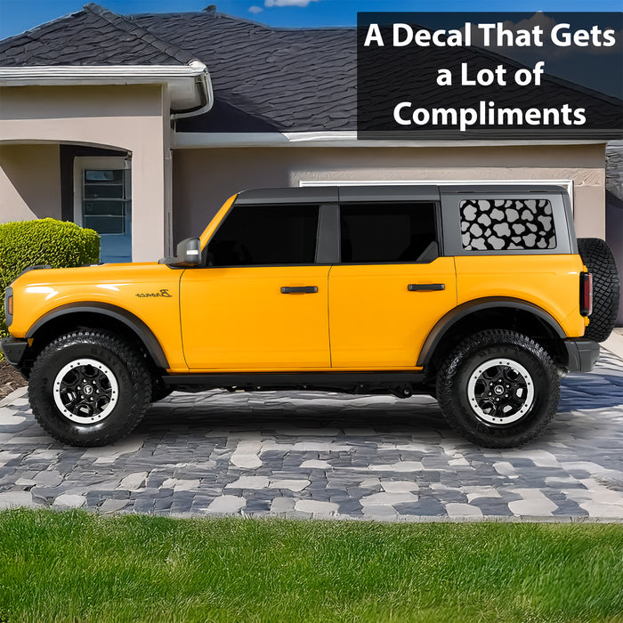 Animal Leopard Cow Paw Heart Window Vinyl Decal Stickers Fits Ford Bronco 4 Door 2021-2026