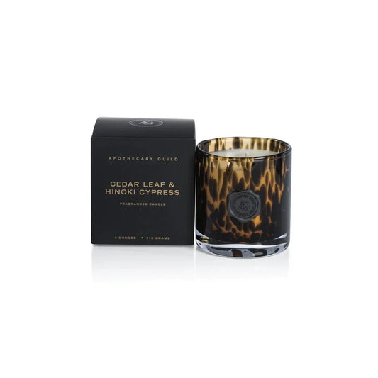Apothecary Guild Opal Glass 4oz Candle in Box - Cedar Leaf & Hinoki Cypress