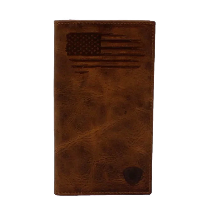 Ariat Men's USA Flag Leather Wallet
