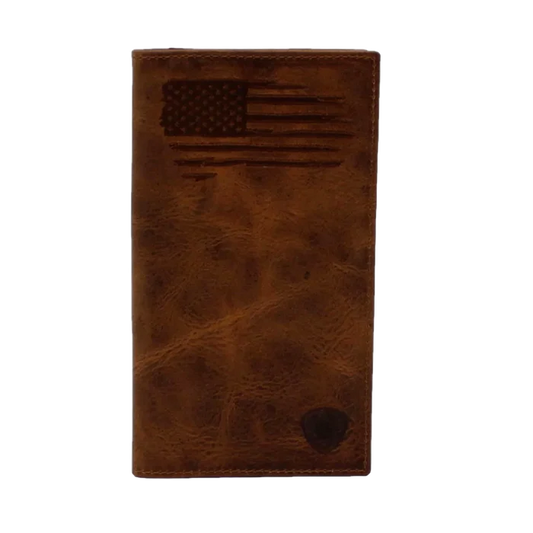 Ariat Men's USA Flag Leather Wallet