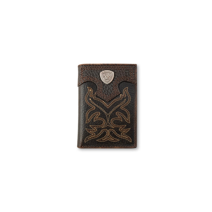 Ariat Shield Concho Leather Trifold Wallet
