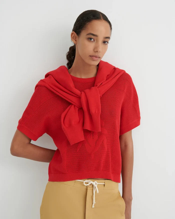 ARIEL TOP in Poppy Red by Kowtow Australia