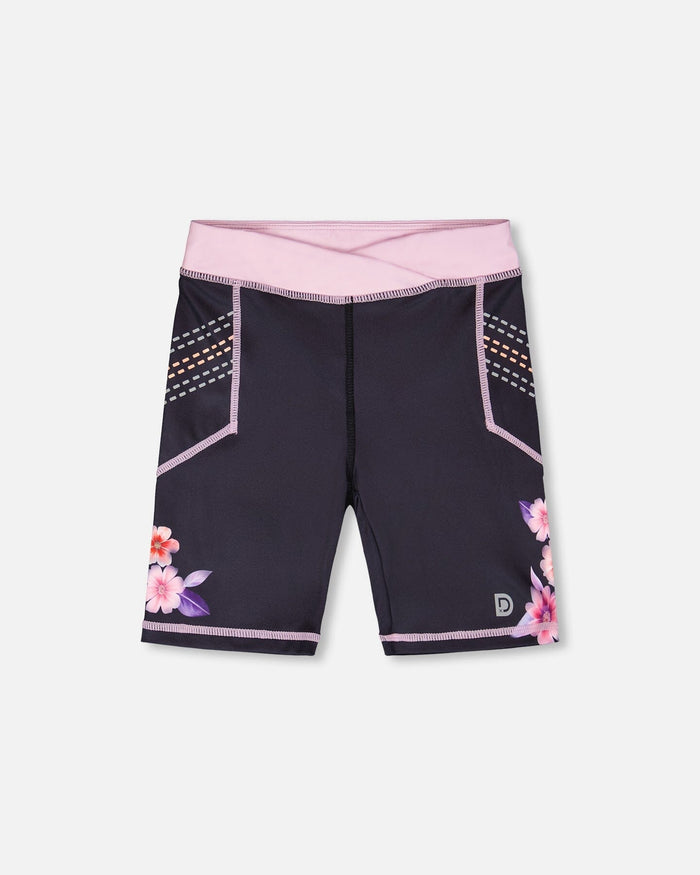 Athletic Biker Shorts In Recycled Polyester Black-0