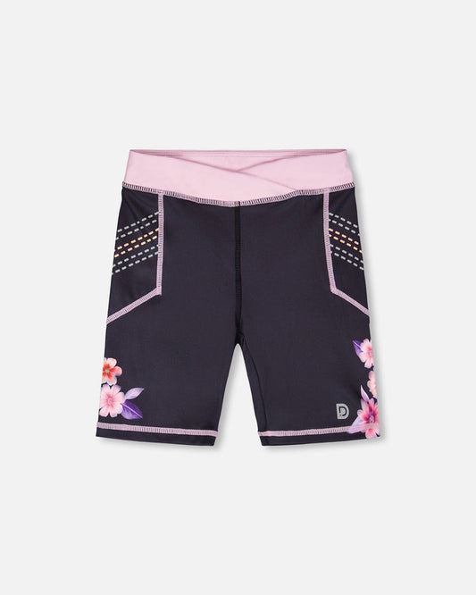 Athletic Biker Shorts In Recycled Polyester Black-0