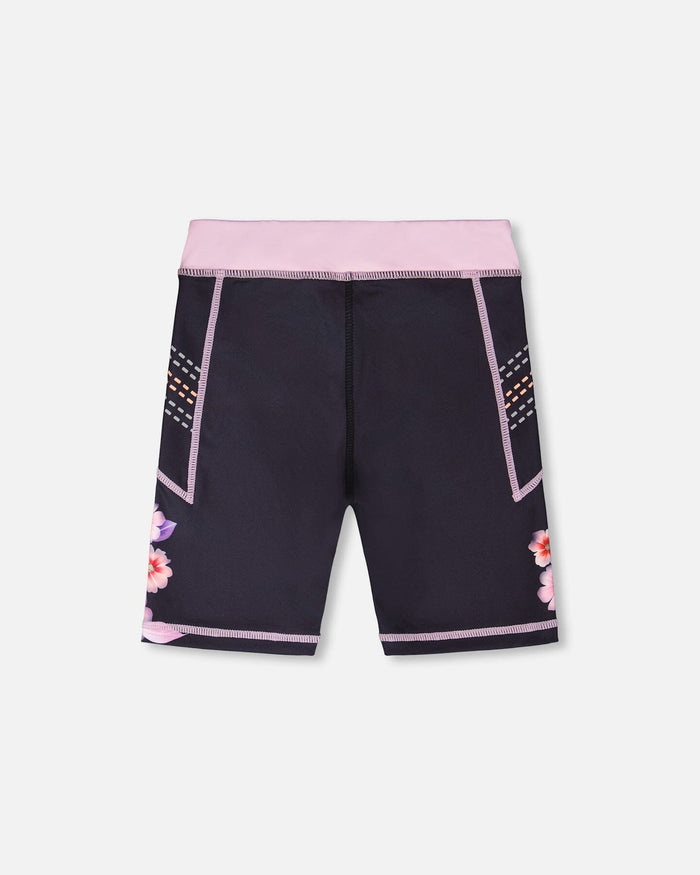 Athletic Biker Shorts In Recycled Polyester Black-1