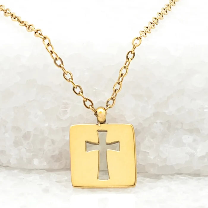 Axis Gold Cross Necklace