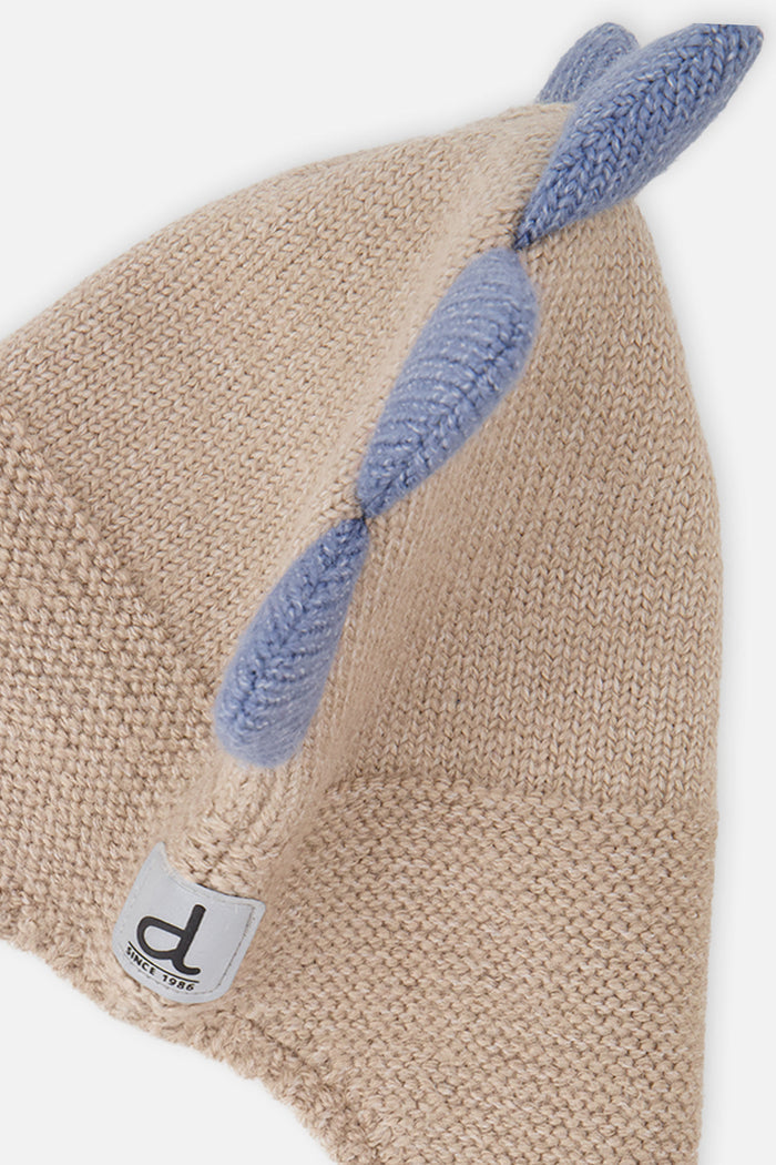 Baby Dino Winter Peruvian Knit Hat Light Taupe-3